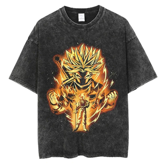 Dragon Ball T-Shirt - Golden Goku Anime Oversized Washed Vintage - Limited Ver. 2