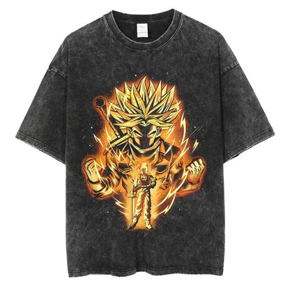 Dragon Ball T-Shirt - Golden Goku Anime Oversized Washed Vintage - Limited Ver. 2