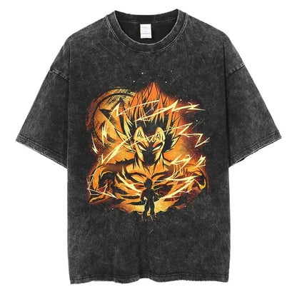 Dragon Ball T-Shirt - Golden Goku Anime Streetwear - Oversized Washed Vintage - Limited Version