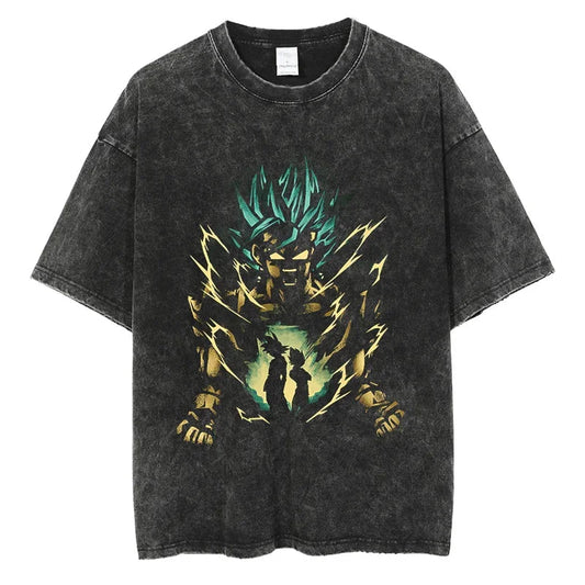 Dragon Ball T-Shirt - Green Goku Anime Streetwear - Oversized Washed Vintage - Limited Ver. 2