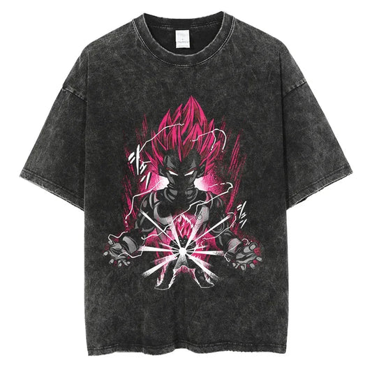 Dragon Ball T-Shirt - Kamehameha Goku Anime Streetwear - Oversized Washed Vintage - Limited Version