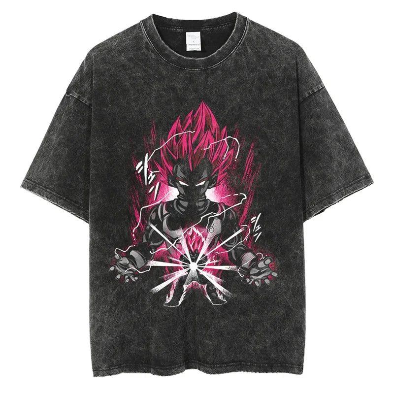 Dragon Ball T-Shirt - Kamehameha Goku Anime Streetwear - Oversized Washed Vintage - Limited Version