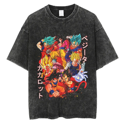 Dragon Ball T-Shirt - SonGoku Anime Streetwear - Oversized Washed  Vintage