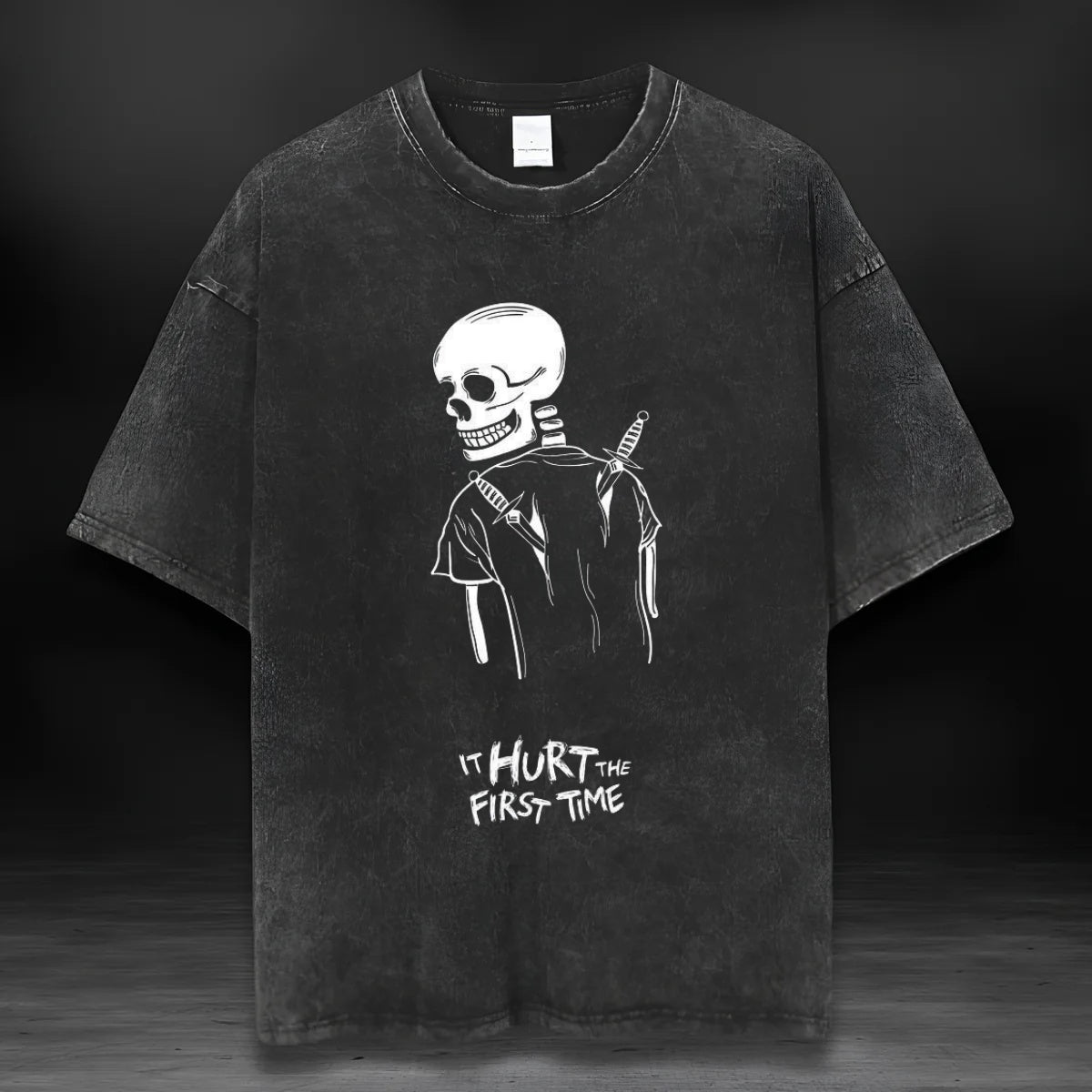 Skull Vintage Washed T-shirt-Hurt
