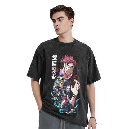 Anime Washed Vintage Tee - Jujutsu Kaisen