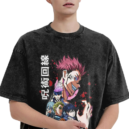 Anime Washed Vintage Tee - Jujutsu Kaisen