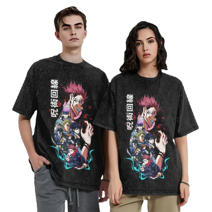 Anime Washed Vintage Tee - Jujutsu Kaisen