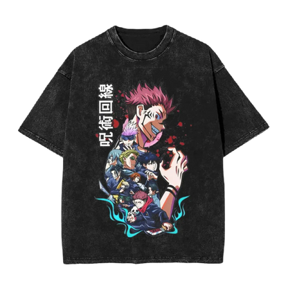 Anime Washed Vintage Tee - Jujutsu Kaisen