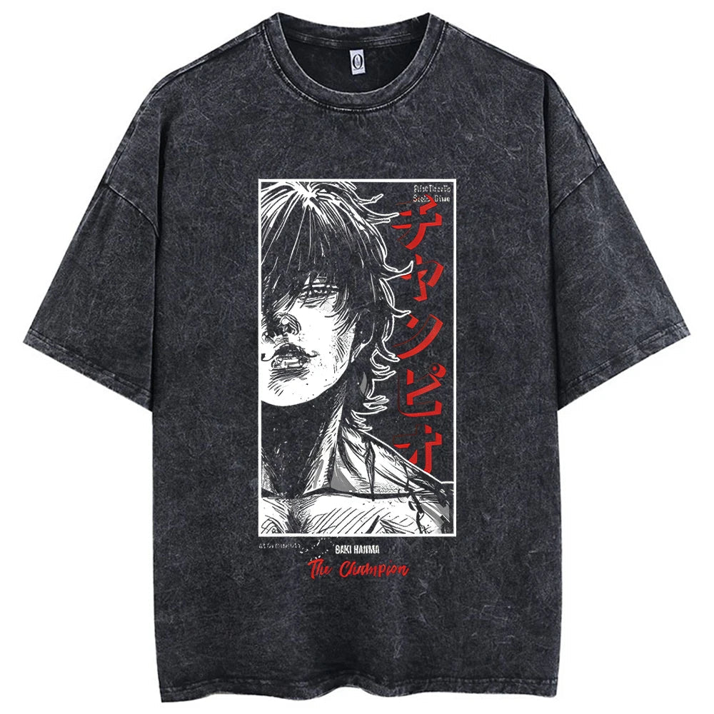 Legacy Baki The Grappler - Anime Washed Streetwear T-Shirt Ver. Limited