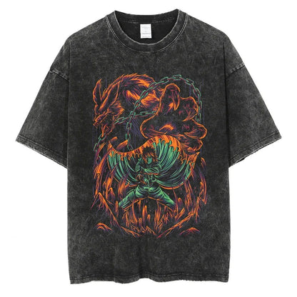 Minato Naruto T-shirt - Anime Streetwear Harajuku - Washed Vintage