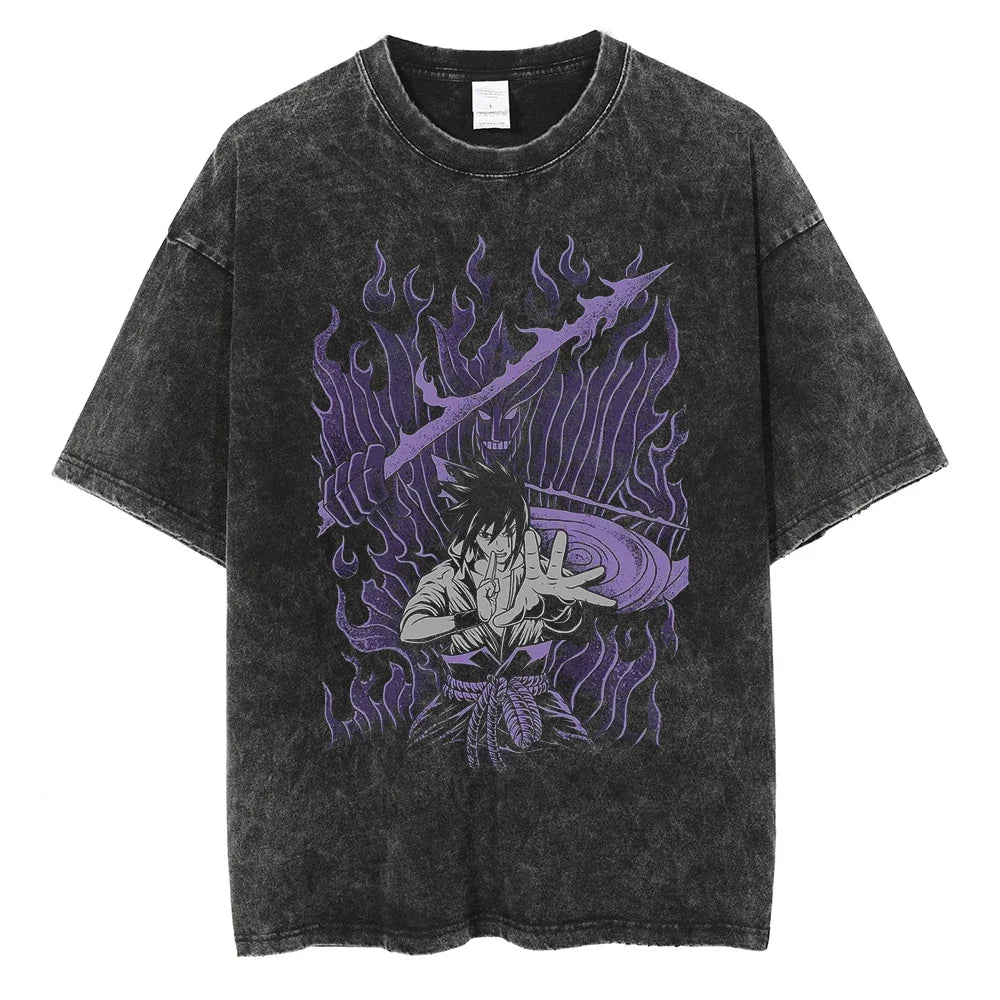Naruto T-shirt - Anime Streetwear Harajuku - Washed Vintage Ver. 2