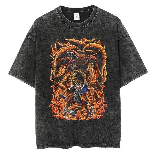 Naruto T-shirt - Anime Streetwear Harajuku - Washed Vintage Ver. Limited