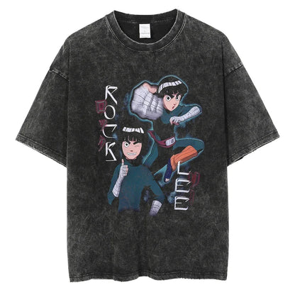 Naruto T-shirt - Jiraiyat Anime Streetwear Harajuku - Washed Vintage