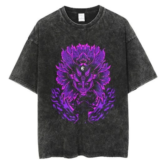 Naruto T-shirt Anime Streetwear Harajuku - Washed Vintage