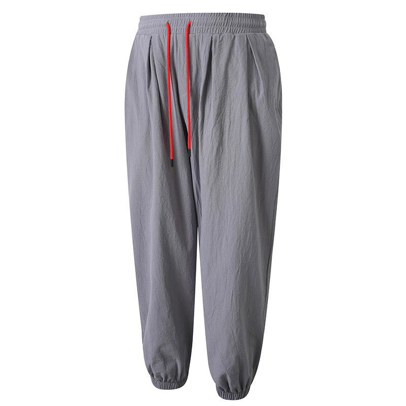 Men’s Japanese-Inspired Cotton-Linen Fisherman Pants