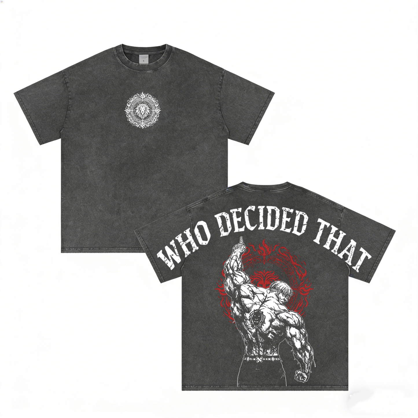Who Decided That? Escanor Anime Washed T-shirt/Crewneck/Hoodie