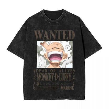 One Piece - Monkey D. Luffy Manga Anime Washed Vintage T-Shirt