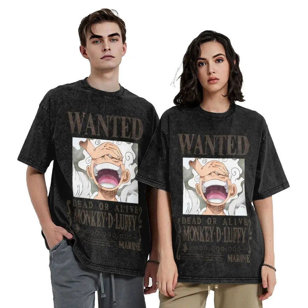 One Piece - Monkey D. Luffy Manga Anime Washed Vintage T-Shirt