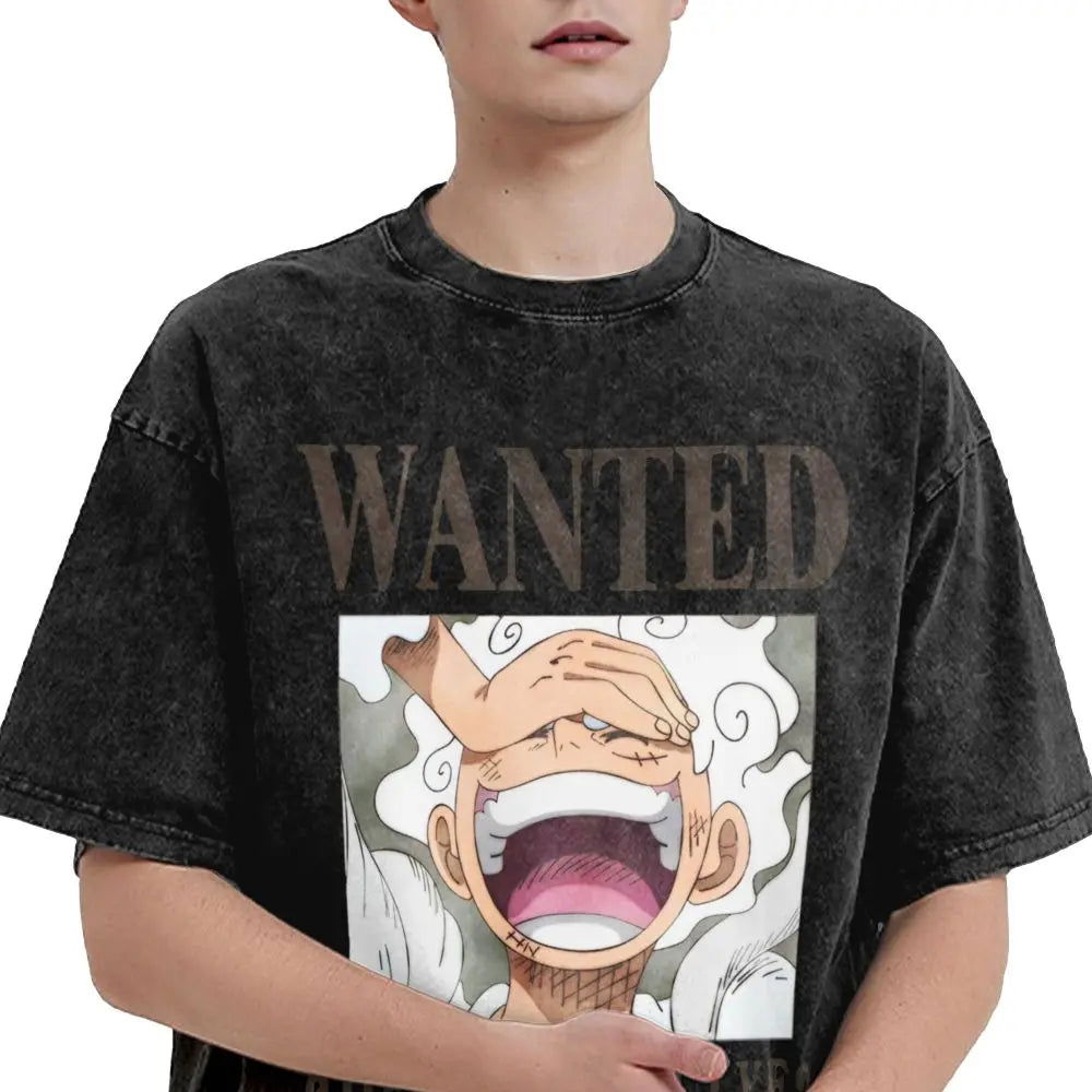 One Piece - Monkey D. Luffy Manga Anime Washed Vintage T-Shirt