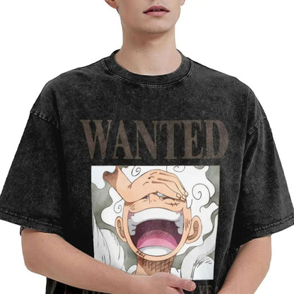 One Piece - Monkey D. Luffy Manga Anime Washed Vintage T-Shirt