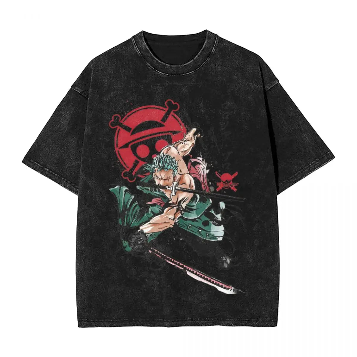 One Piece - Roronoa Zoro Manga Anime Washed Vintage T-Shirt