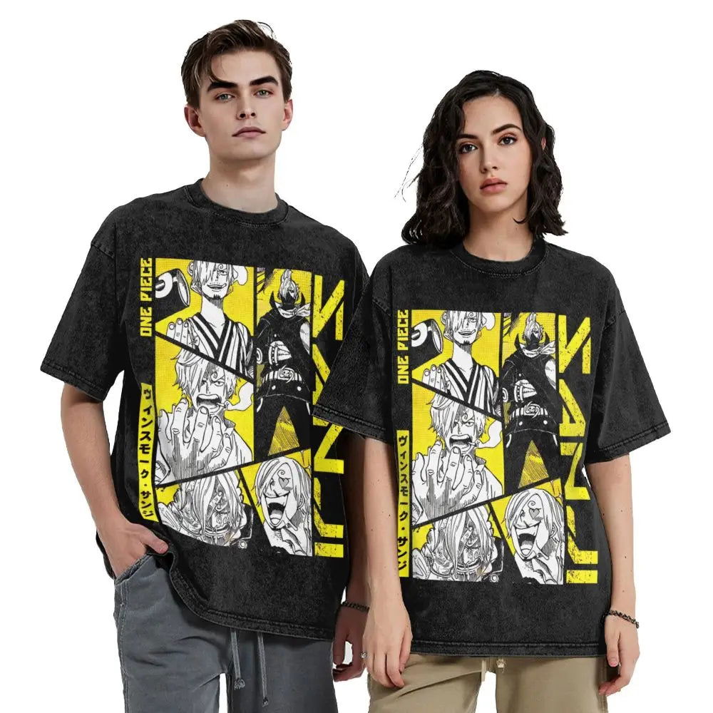 One Piece - Sanji Anime Washed Vintage T-Shirt