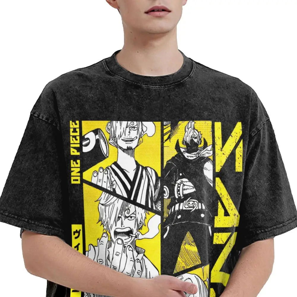 One Piece - Sanji Anime Washed Vintage T-Shirt