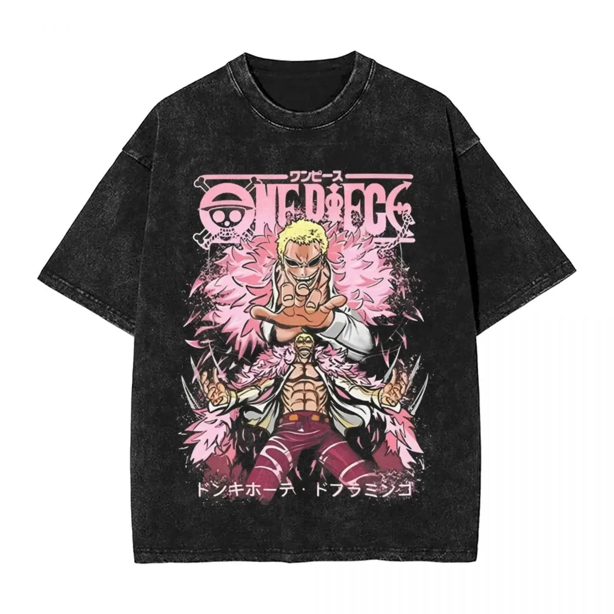 One Piece T-Shirt - Doflamingo Manga Anime Washed Vintage