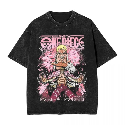 One Piece T-Shirt - Doflamingo Manga Anime Washed Vintage