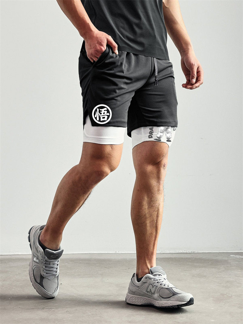 Dragon Ball Z Goku Performance Shorts - Black & White