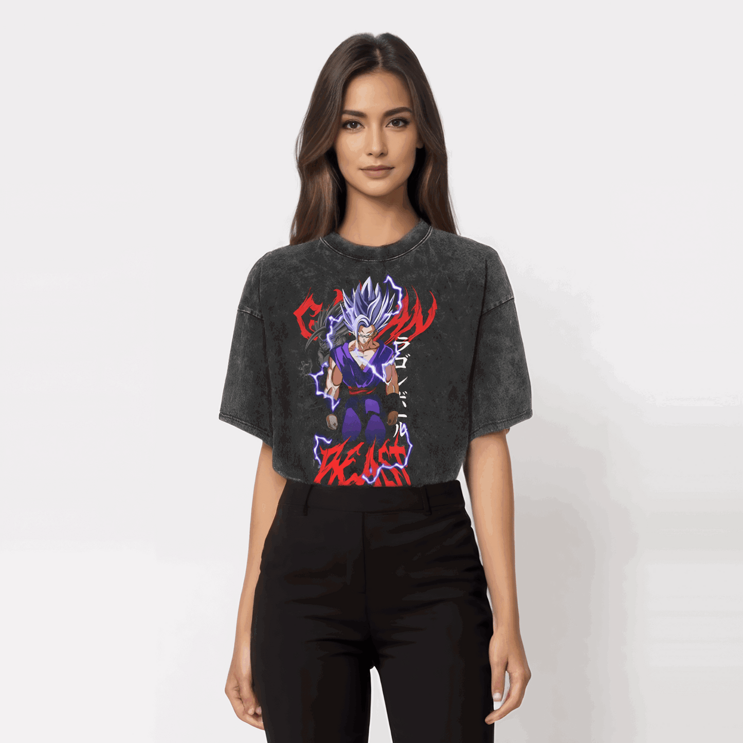 Saiyan Dragon Ball Washed Vintage Oversize T-Shirt - Anime Streetwear