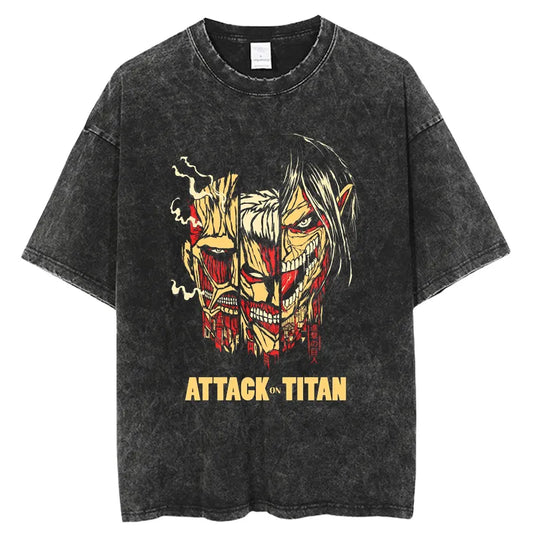 Attack on Titan Morphed Titans Vintage T-Shirt