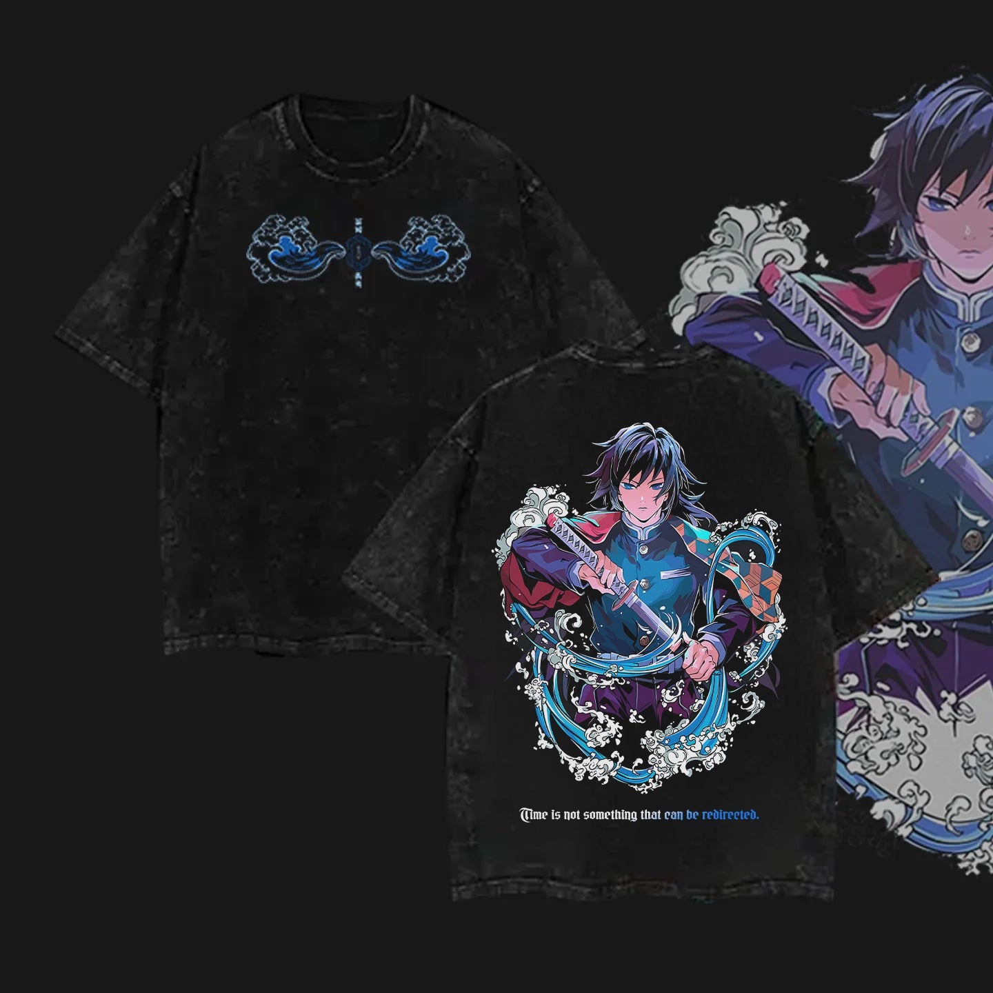 Hashira Demon Slayer Tee – Rengoku, Giyu, Tengen, Obanai, Gyomei, Mitsuri Vintage Washed Oversized T-Shirt