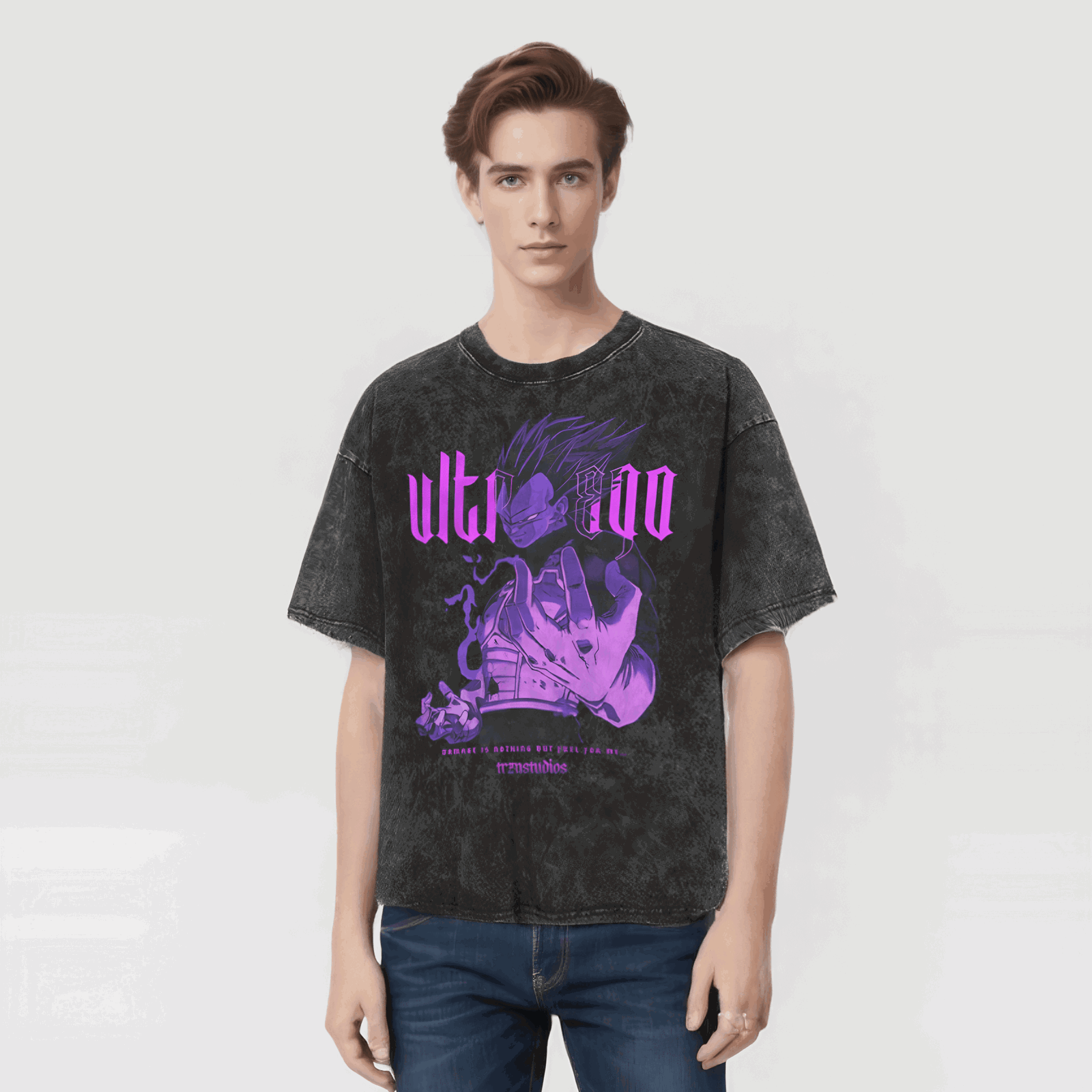 Ultra Ego Dragon Ball Washed Vintage Oversize T-Shirt - Anime Streetwear