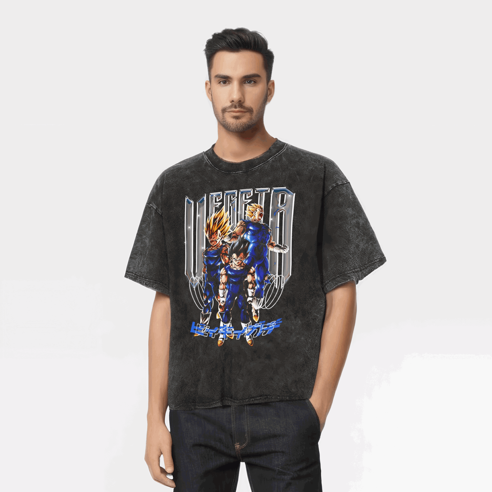 Vegeta Legacy Dragon Ball Washed Vintage Oversize T-Shirt - Anime Streetwear