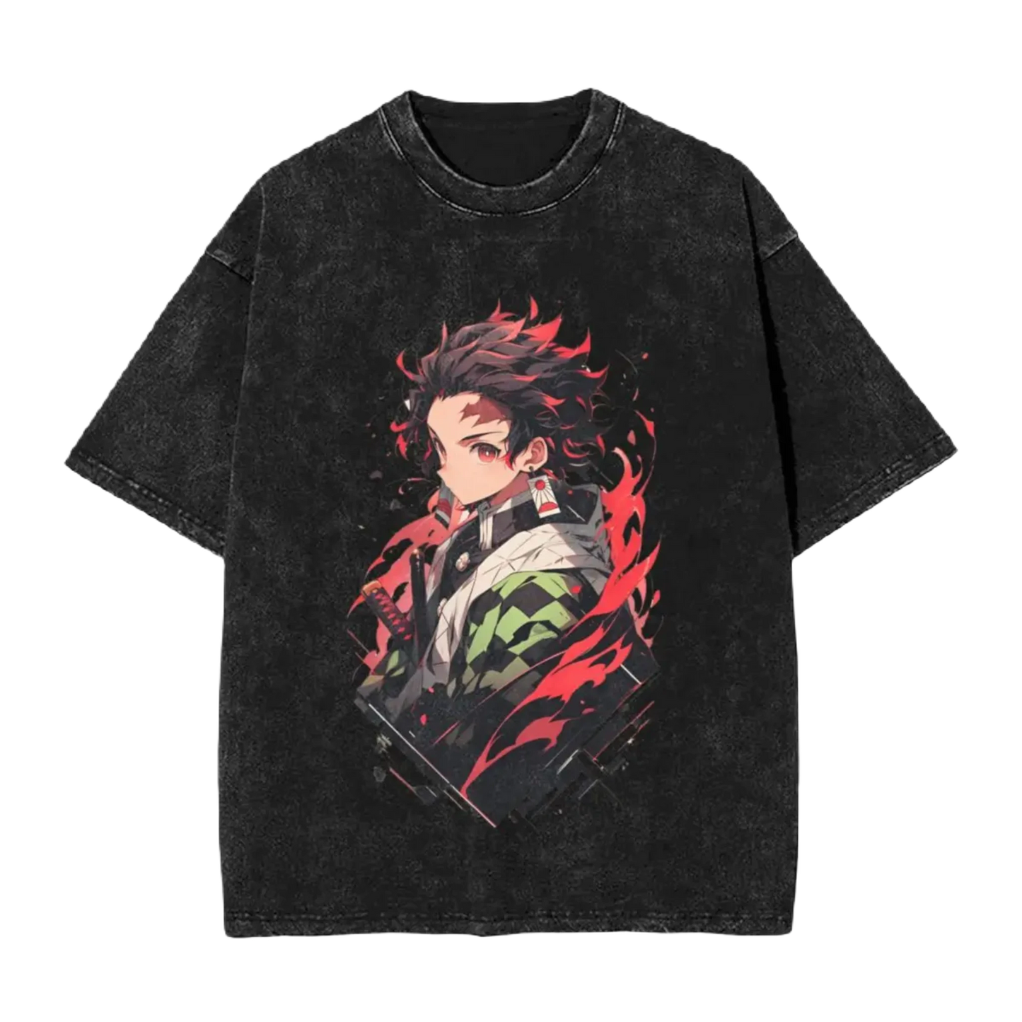 Anime Tee Washed Cotton Vintage -  Demon Slayers