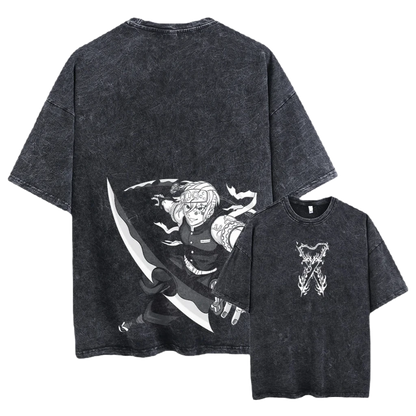 Anime Demon Slayer - Kimetsu no Yaiba Washed Tee - Cotton Vintage
