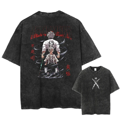 Anime Demon Slayer - Kimetsu no Yaiba Washed Tee - Cotton Vintage