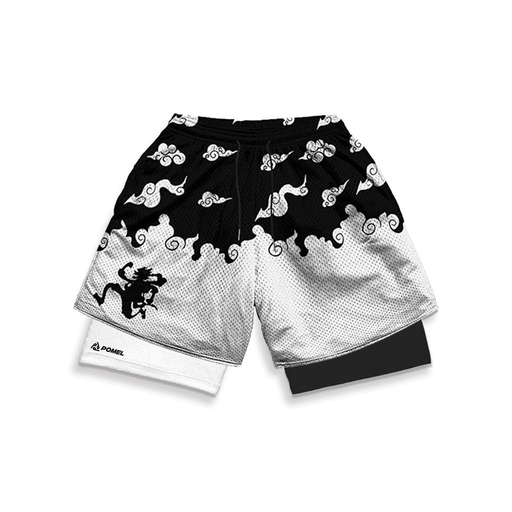 SUN GOD WHITE CONTRAST PERFORMANCE SHORTS