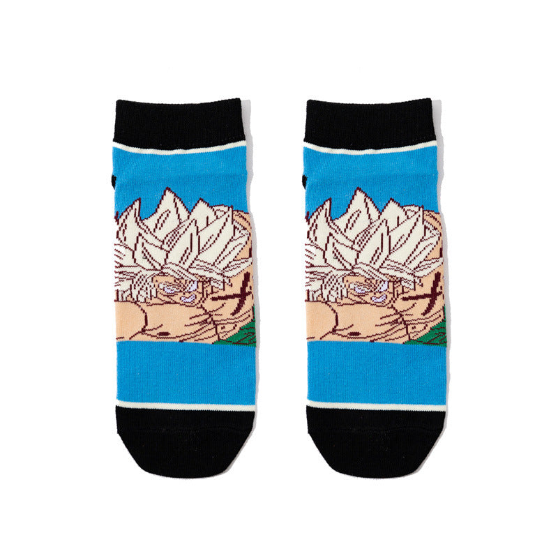 Unisex Anime Mid-tube Cotton Socks Cartoon Short Tube Trendy Personality Cotton Socks