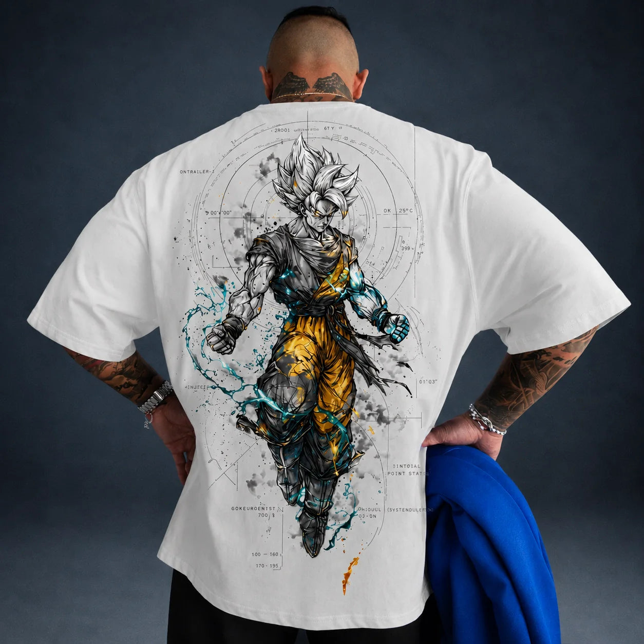 Oversized T-Shirt Oversized Streetwear Goku DBZ Premium 02 White