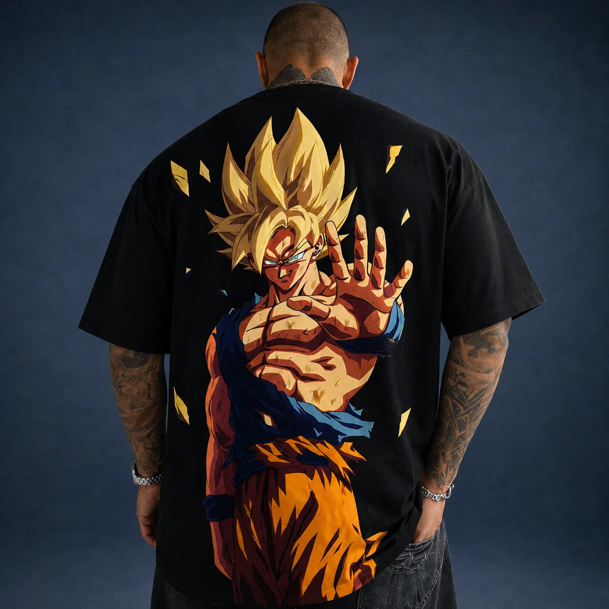 Oversized T-Shirt Oversized Goku Super Saiyajin All Black