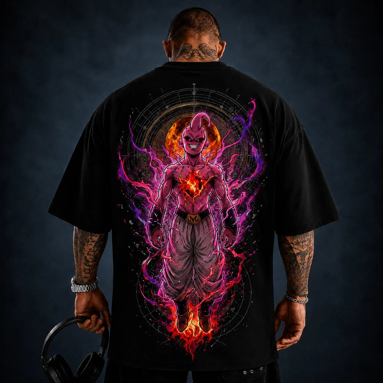 Oversized T-Shirt Oversized Premium Super Majin Boo Black & White