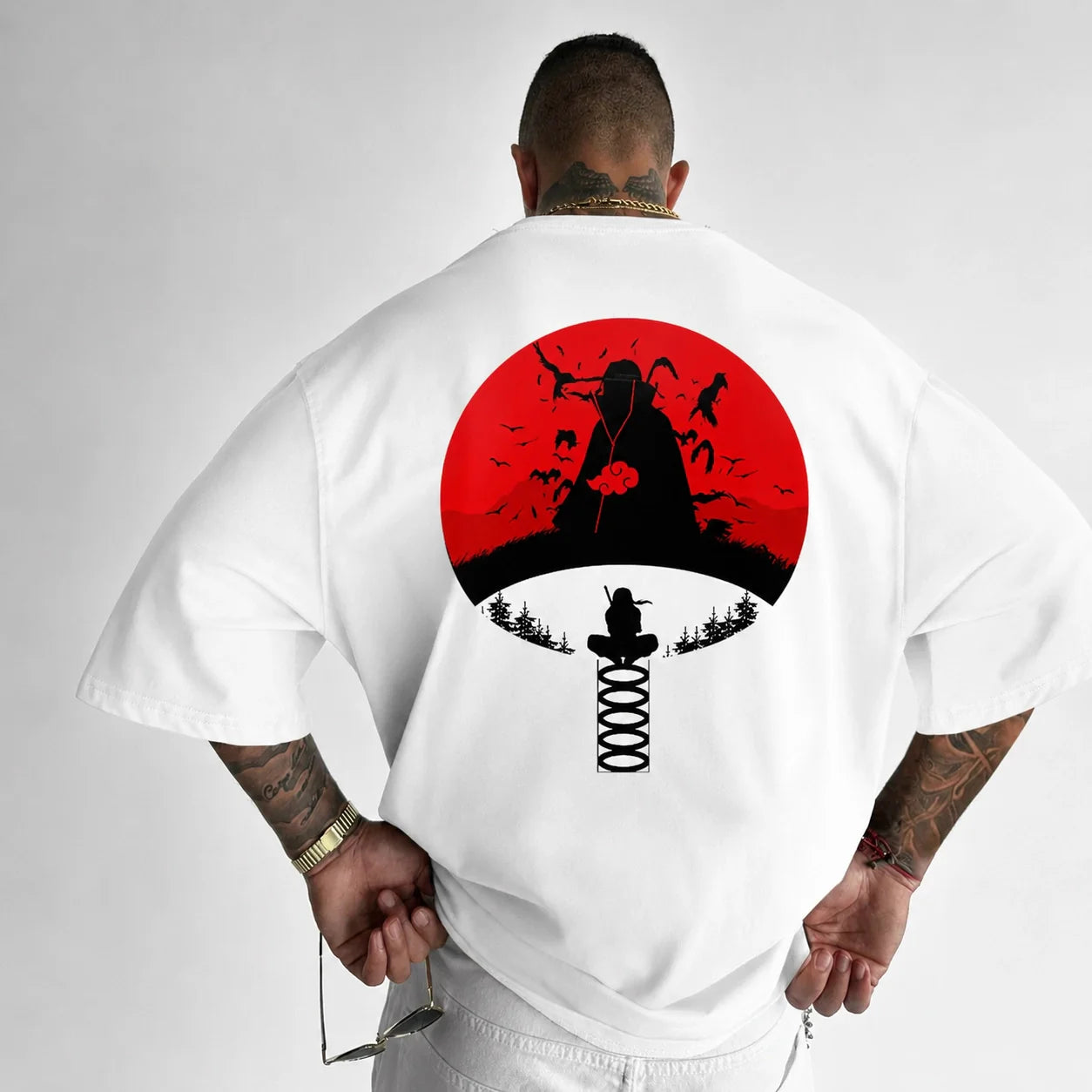 Oversized T-Shirt Oversized Streetwear Itachi Naruto Shippuden Black