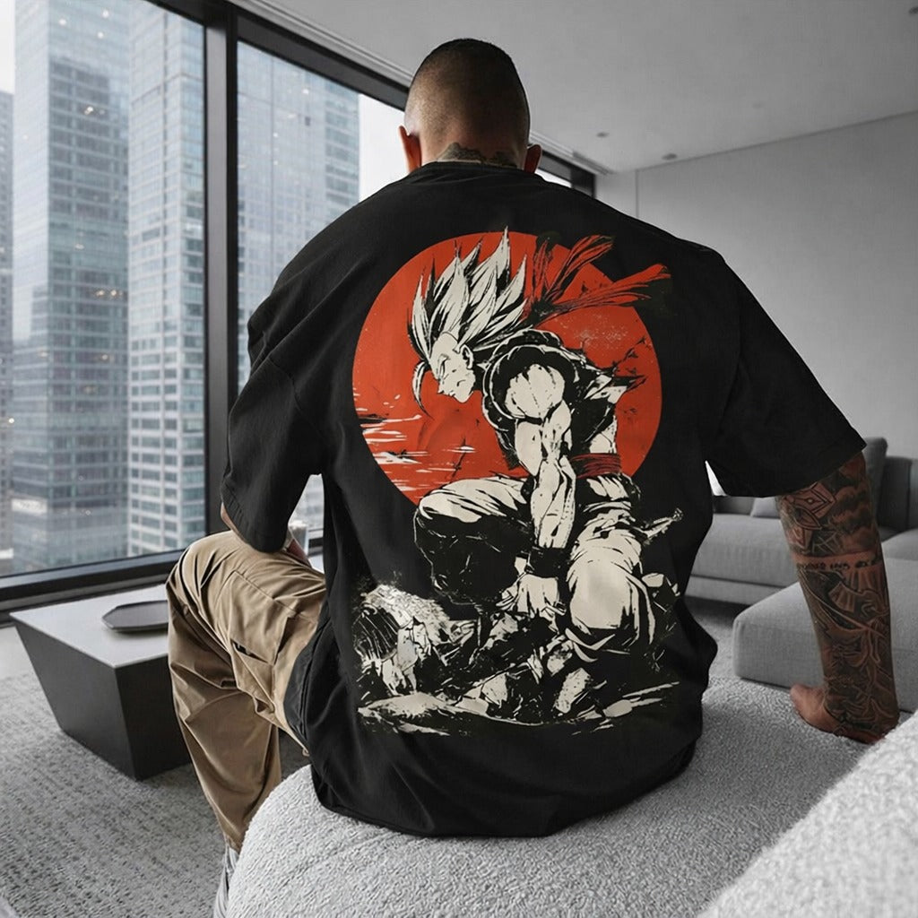 Oversized T-Shirt Oversized Streetwear Gohan DBZ Premium White