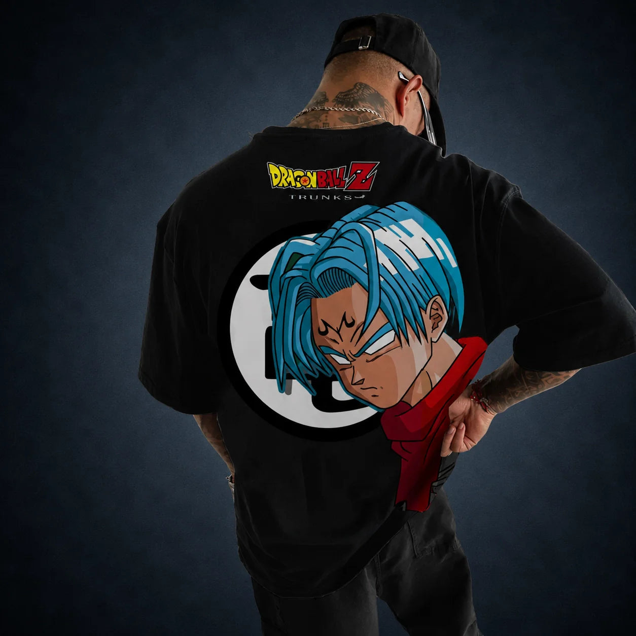 Oversized T-Shirt Oversized Streetwear Plus Size Trunks Black