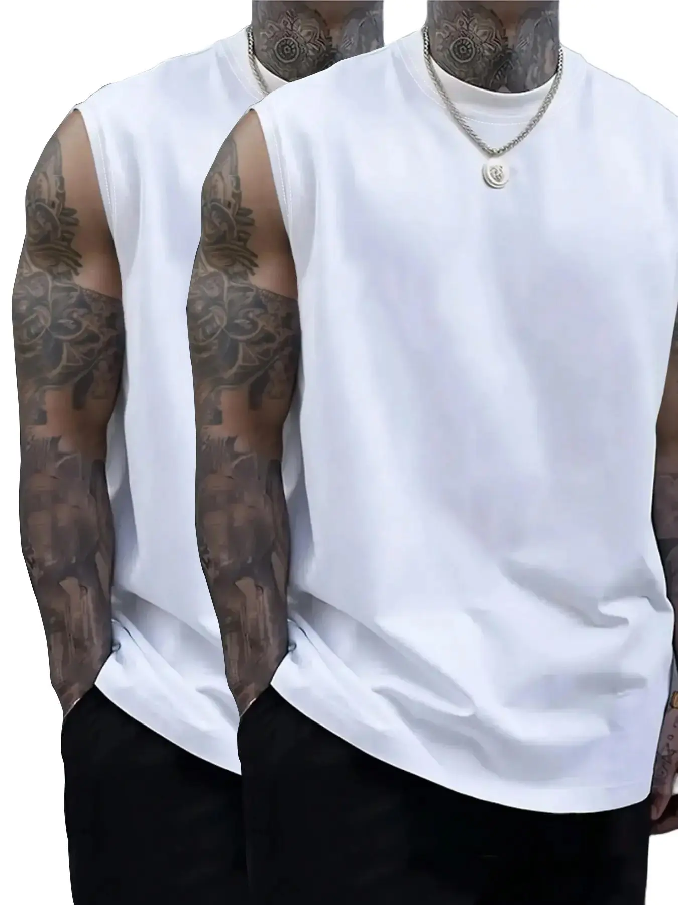 Men's Solid Color Round Neck Tank Top