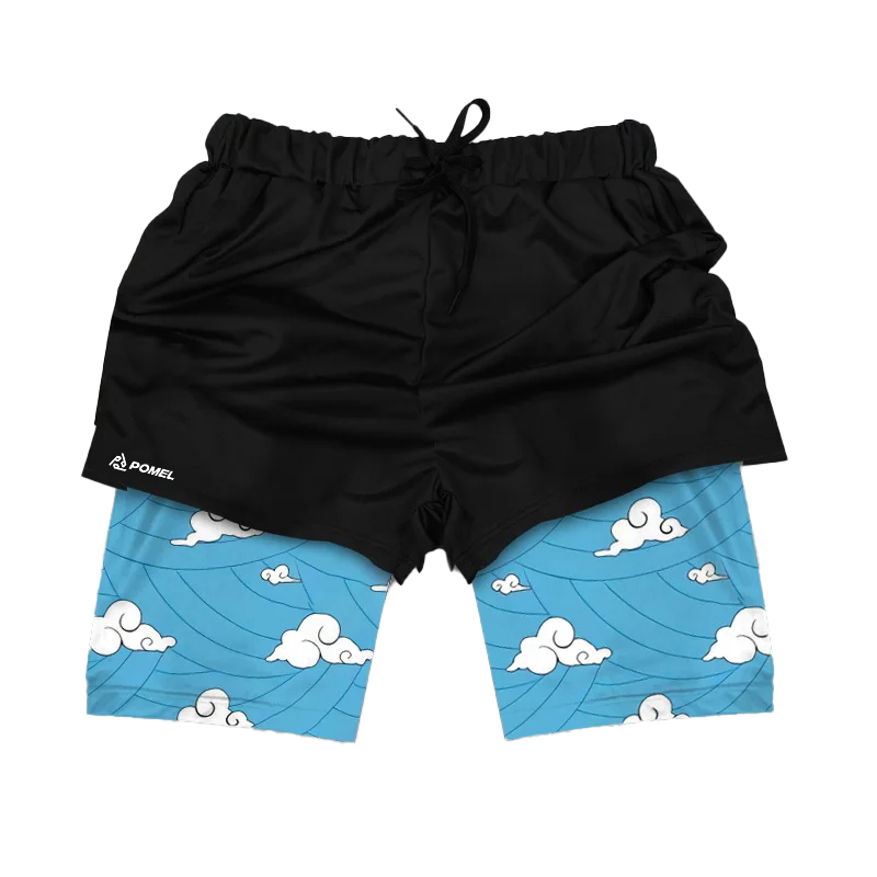 WHITE CLOUDS PERFORMANCE SHORTS