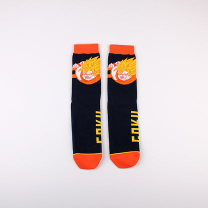 Unisex Anime Mid-tube Cotton Socks Cartoon Trendy Personality Cotton Socks