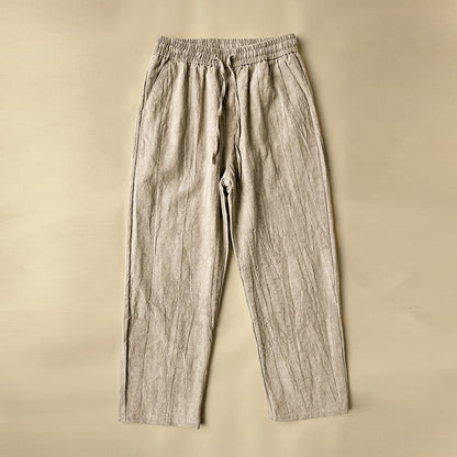 Men's Vintage Elastic Waist Pocket Casual Pants